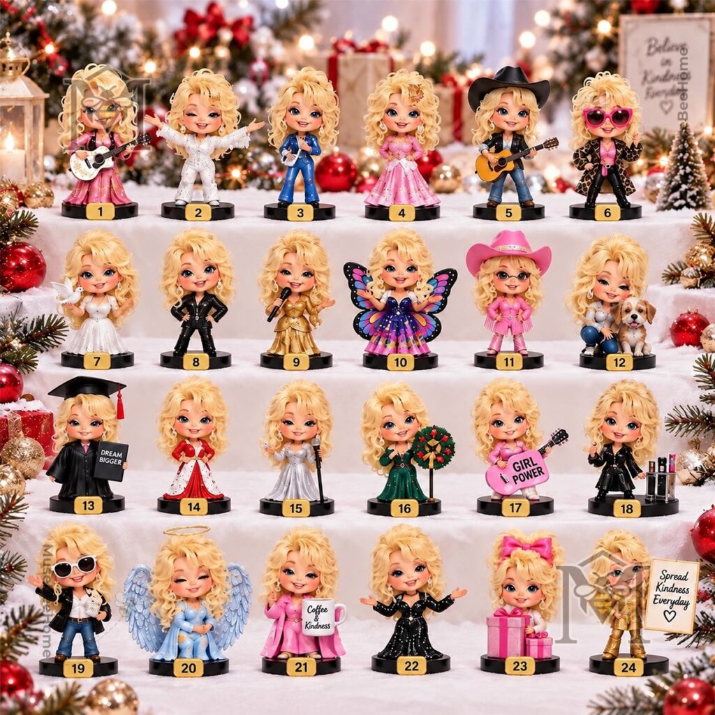 Dolly Parton Advent Calendar 2026 24 Days of Music and Country Magic - portrait and guitar artwork