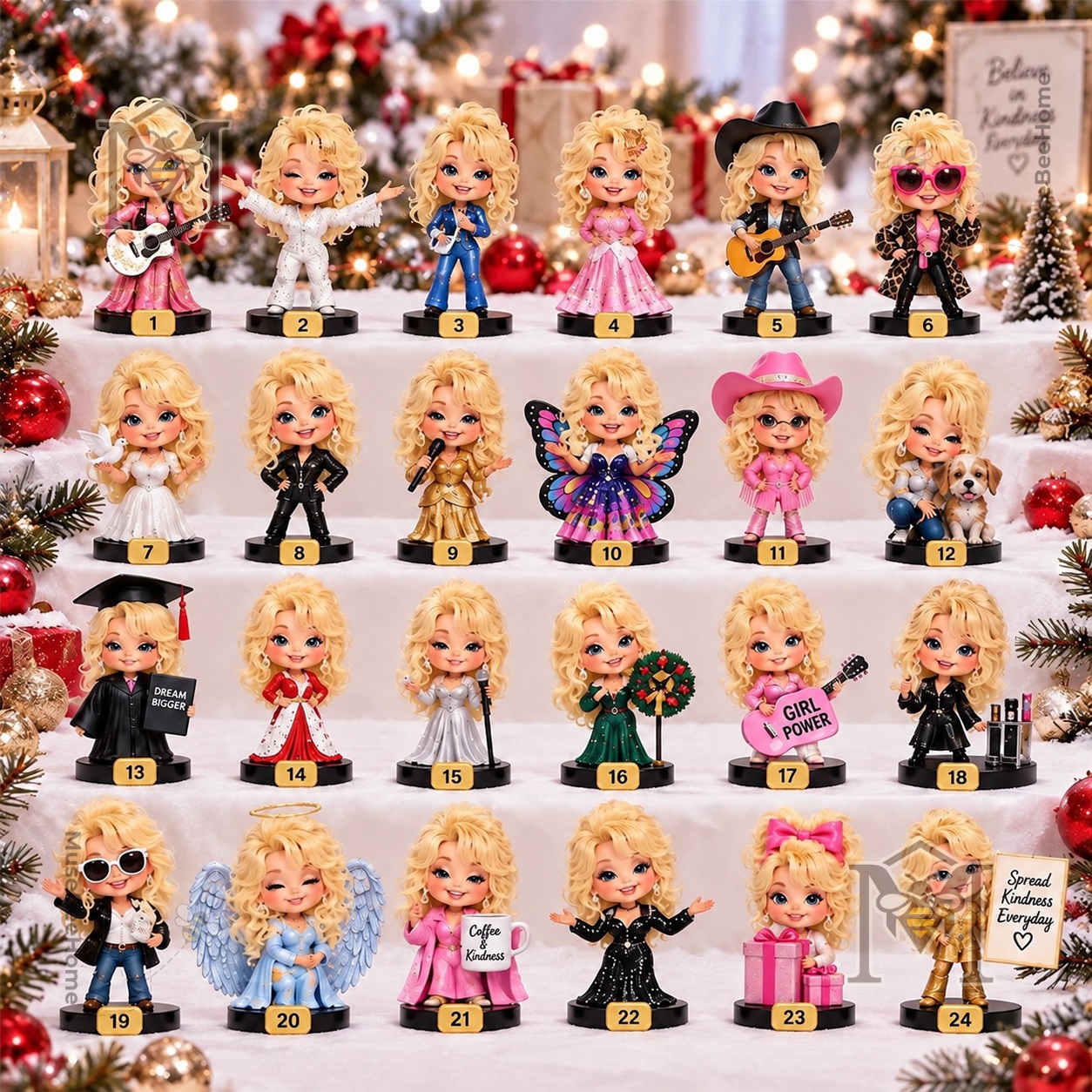 Dolly Parton Advent Calendar 2026 24 Days of Music and Country Magic - portrait and guitar artwork