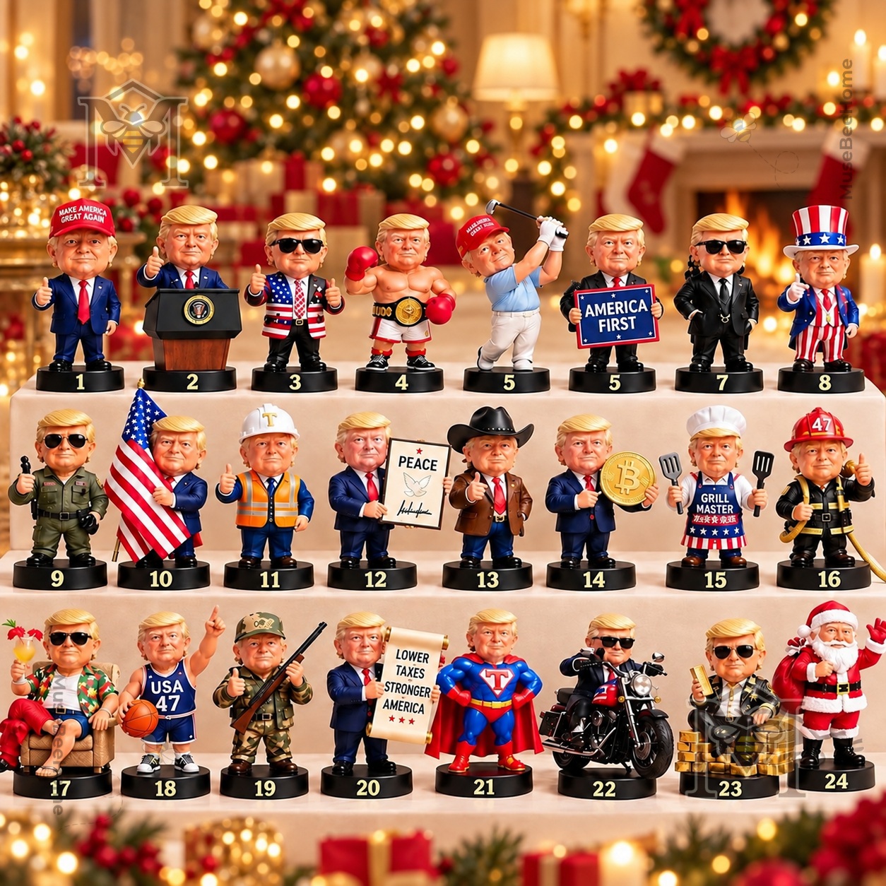 Donald Trump 2026 Advent Calendar - angled view showing side panel