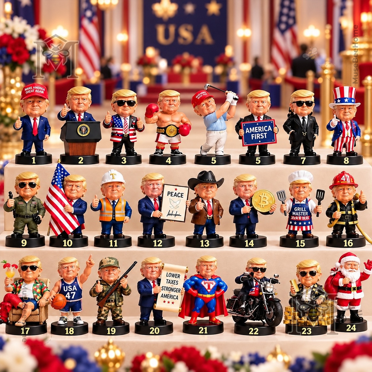 Donald Trump 2026 Advent Calendar - close-up of winter artwork and lettering