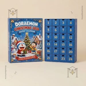 Doraemon Christmas 2026 Advent Calendar - close view of numbered blue compartments