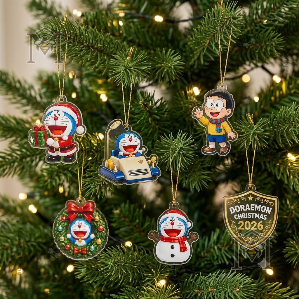 Doraemon Christmas 2026 Advent Calendar - full product display with holiday illustrations