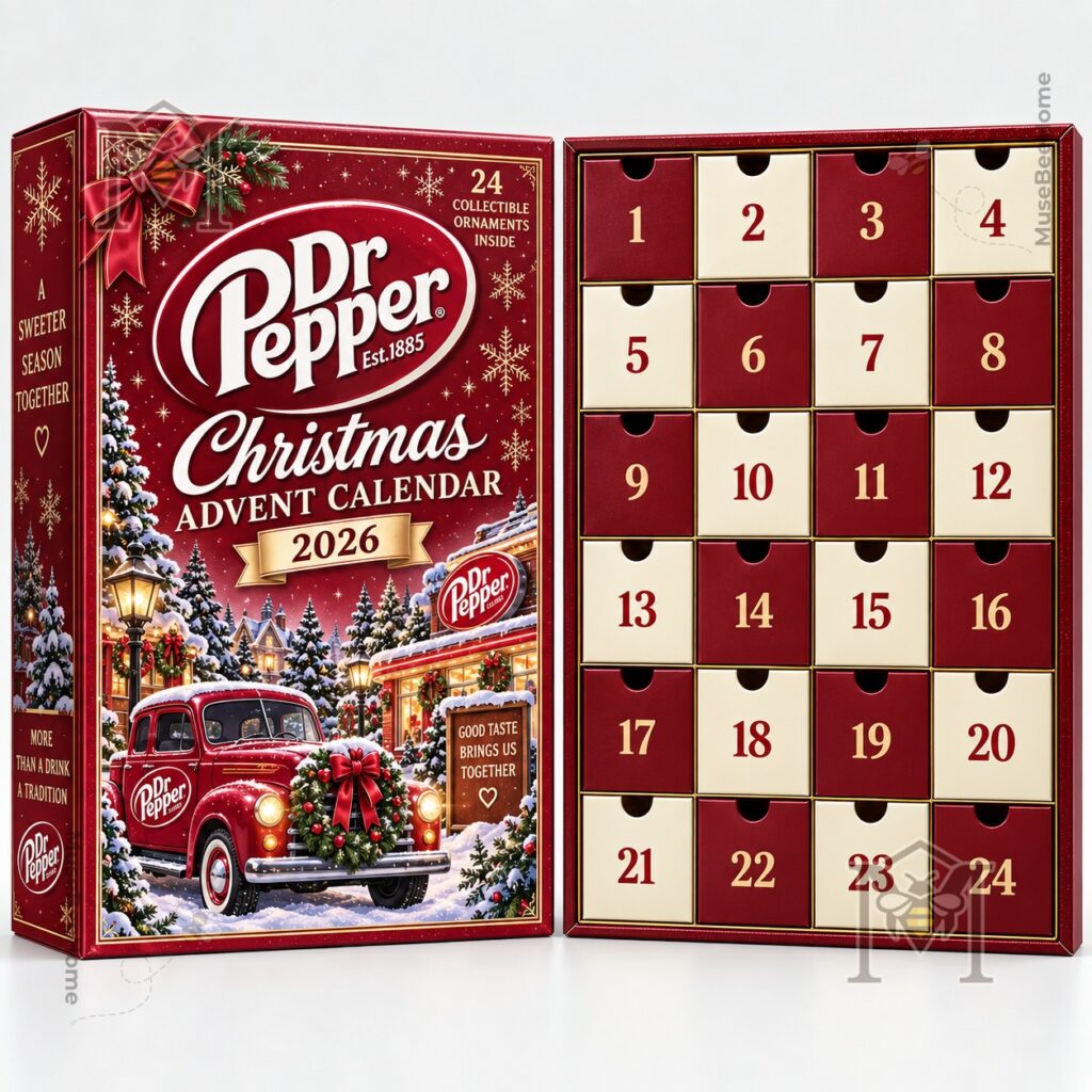 Dr Pepper Christmas 2026 Advent Calendar - full holiday layout with numbered calendar details