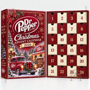 Dr Pepper Christmas 2026 Advent Calendar - full holiday layout with numbered calendar details