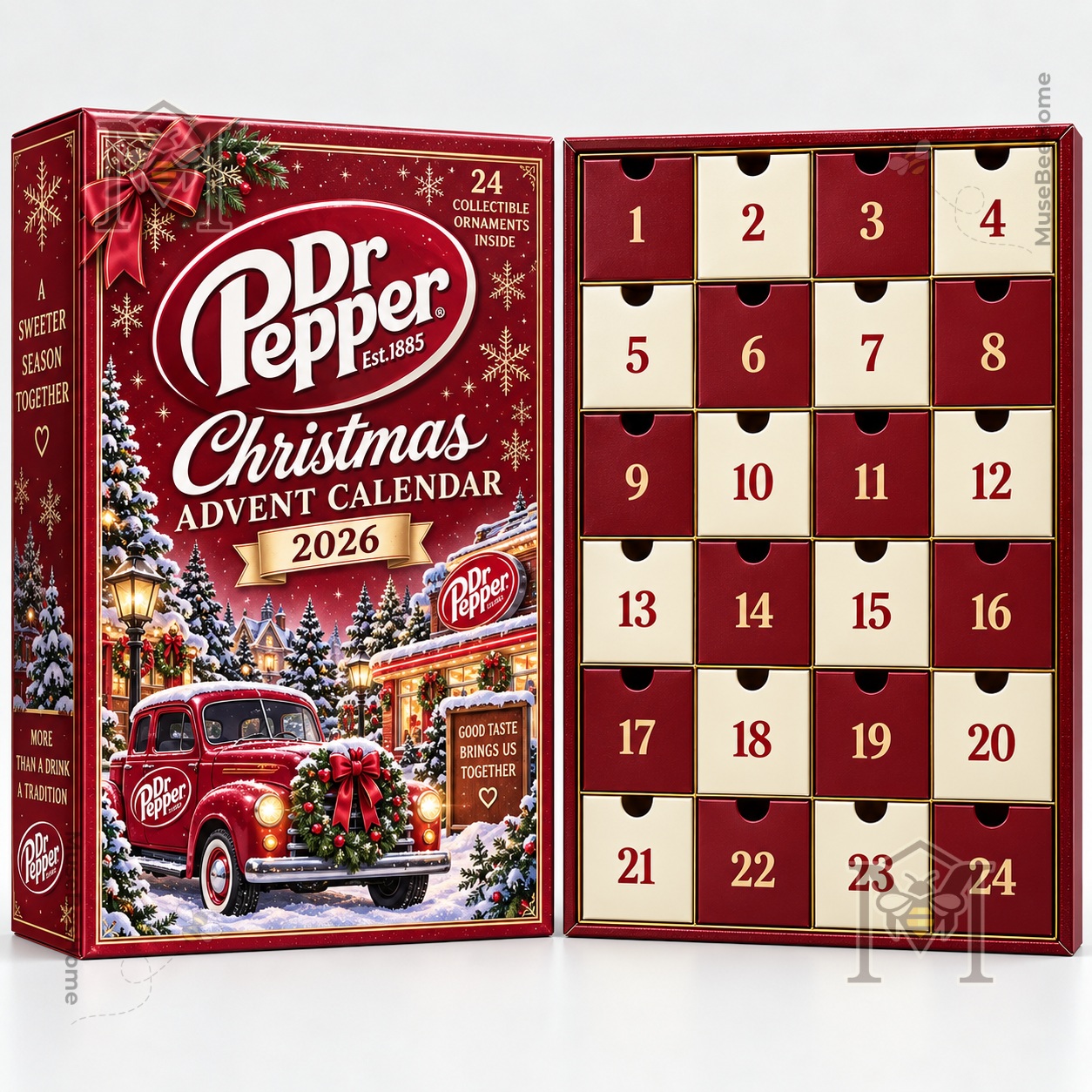 Dr Pepper Christmas 2026 Advent Calendar - full holiday layout with numbered calendar details