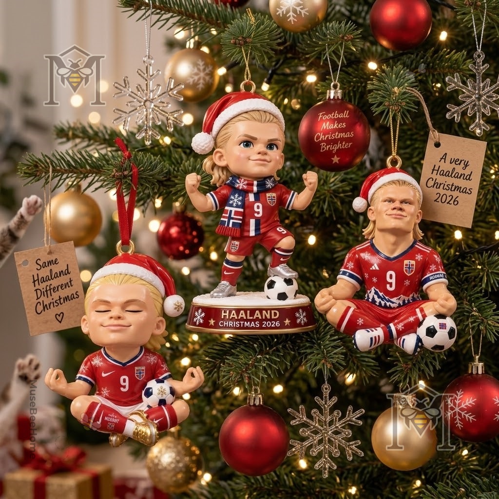Erling Haaland Christmas 2026 Ornament - festive ornament arrangement