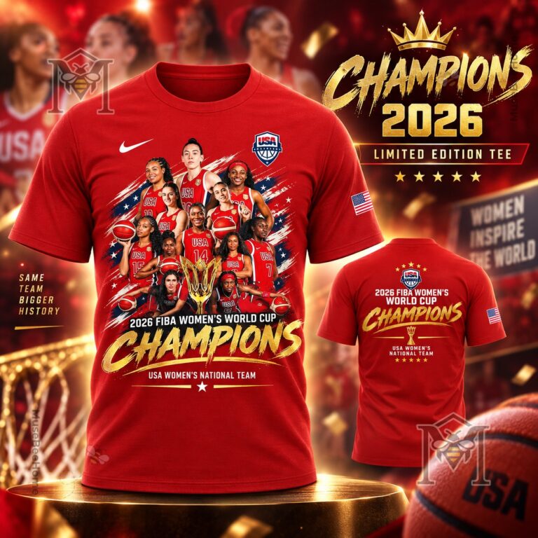 FIBA Women's World Cup 2026 Champions T-Shirt - front and back views