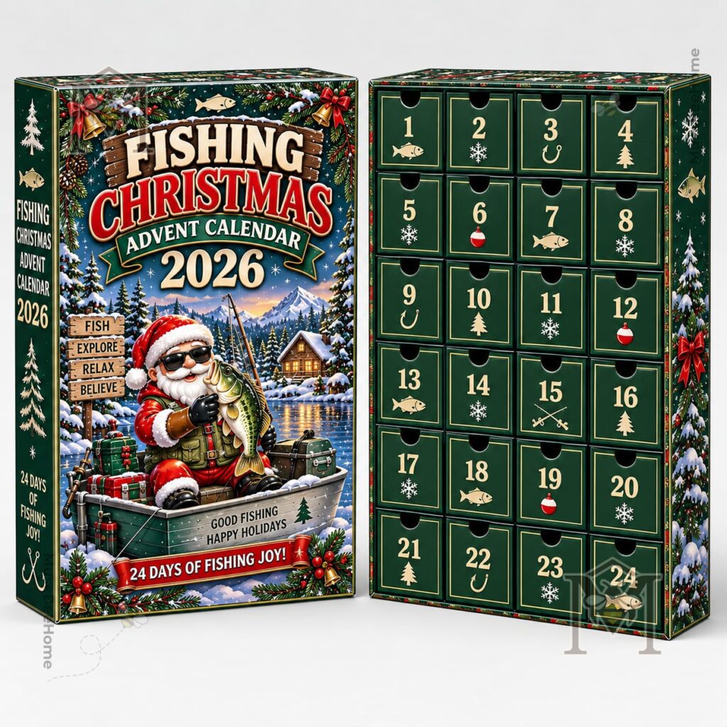 Fishing Christmas 2026 Advent Calendar - assorted fishing-themed ornament designs