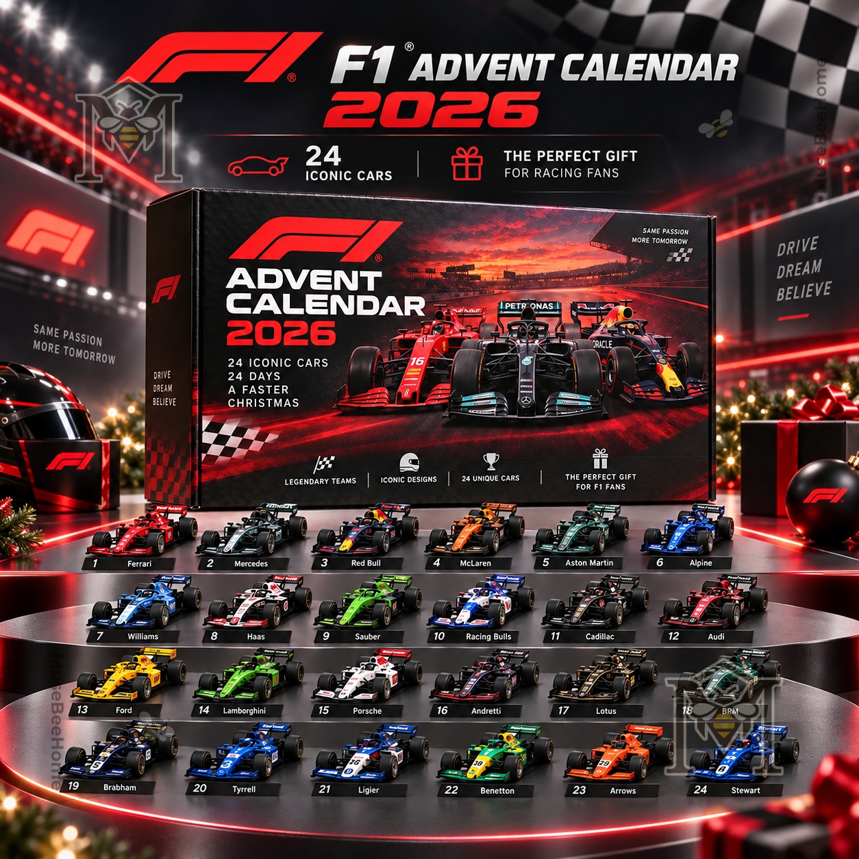Formula 1 2026 Christmas Countdown Advent Calendar front box display