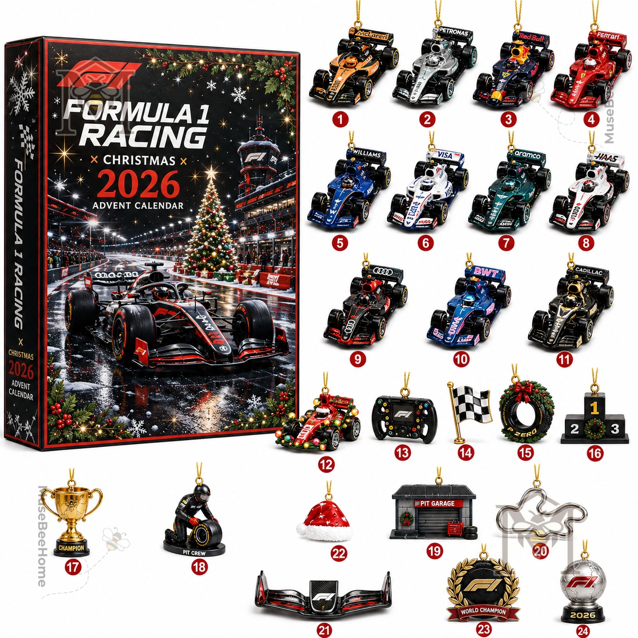 Formula 1 Christmas 2026 Advent Calendar - racing car artwork