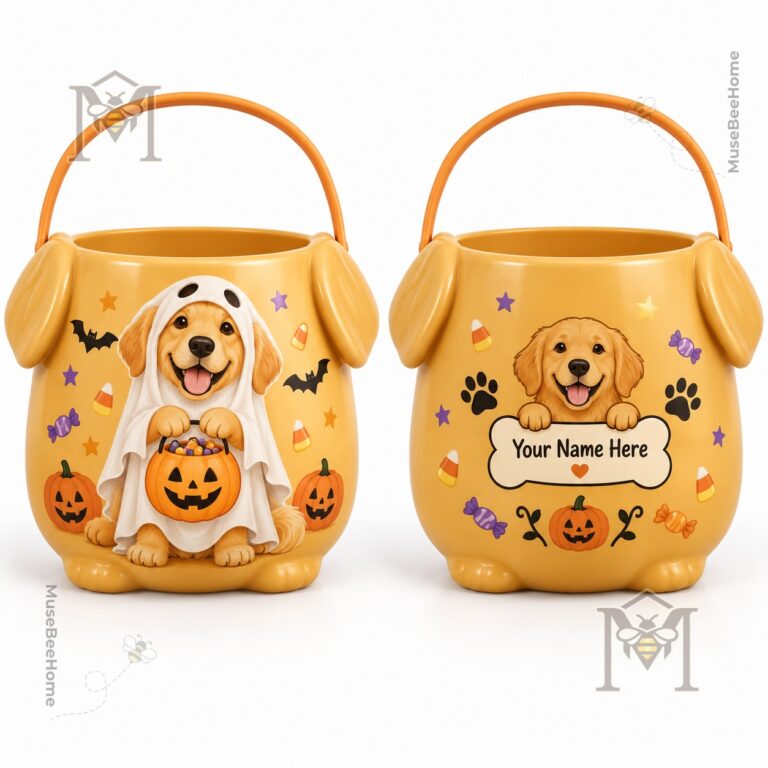 Golden Retriever Trick or Treat Persionalized Candy Bucket - photo 2