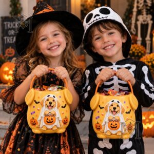 Golden Retriever Trick or Treat Persionalized Candy Bucket - photo 3