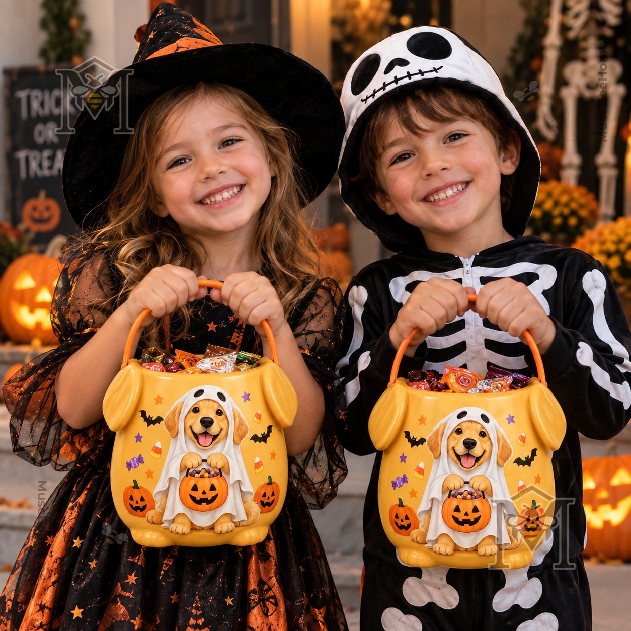 Golden Retriever Trick or Treat Persionalized Candy Bucket - photo 3