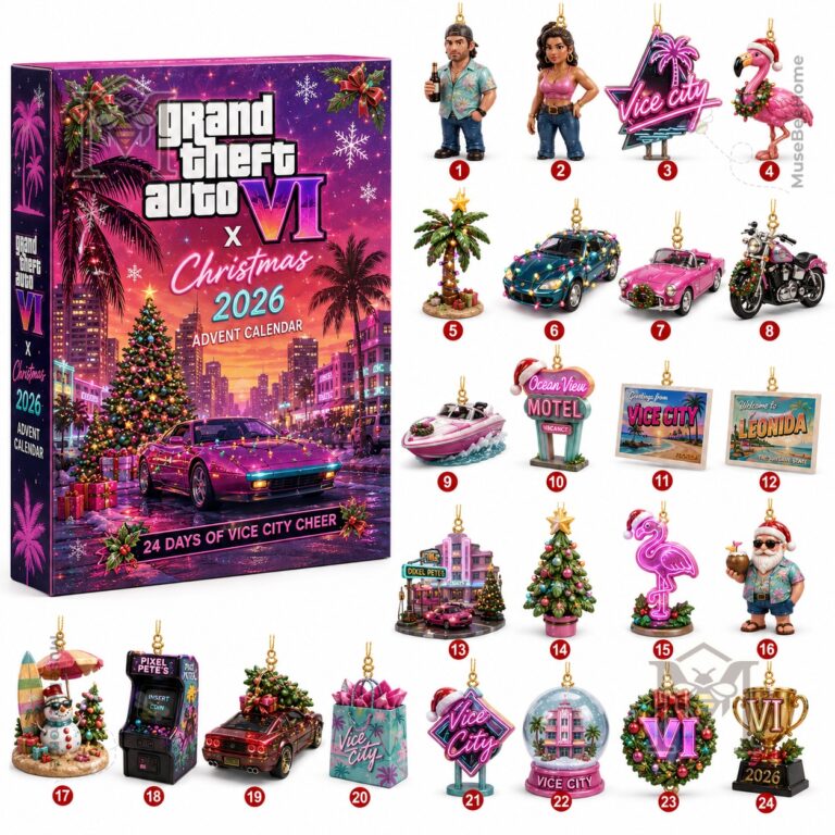Grand Theft Auto VI Christmas 2026 Advent Calendar - front artwork with Christmas tree