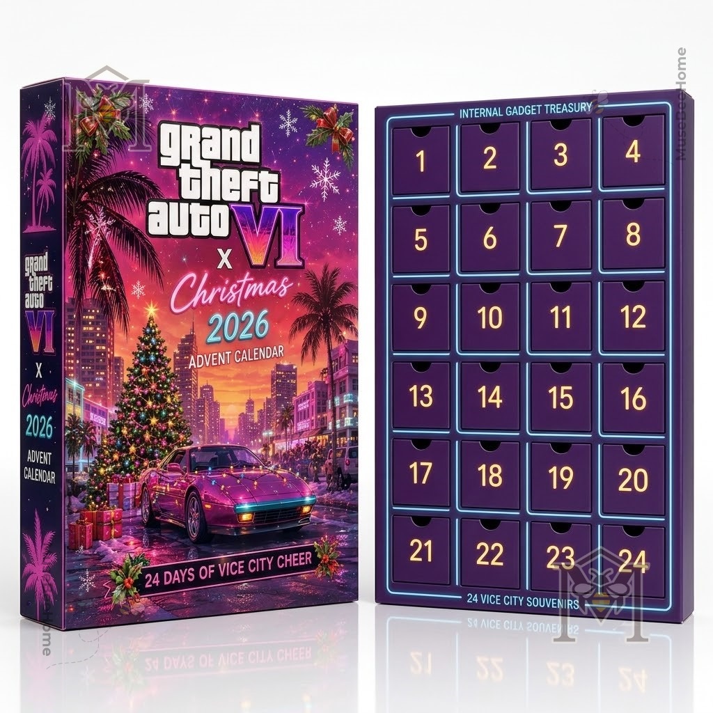 Grand Theft Auto VI Christmas 2026 Advent Calendar - side panel showing title and year