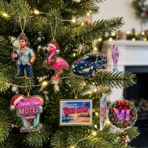 Grand Theft Auto VI Christmas 2026 Advent Calendar - neon Vice City holiday design