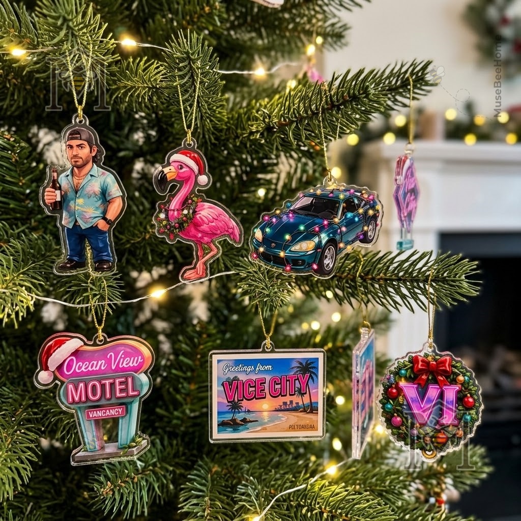 Grand Theft Auto VI Christmas 2026 Advent Calendar - neon Vice City holiday design