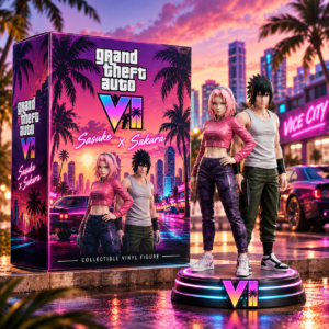 Grand Theft Auto VI Sasuke and Sakura Collectible Vinyl Figure - boxed front display