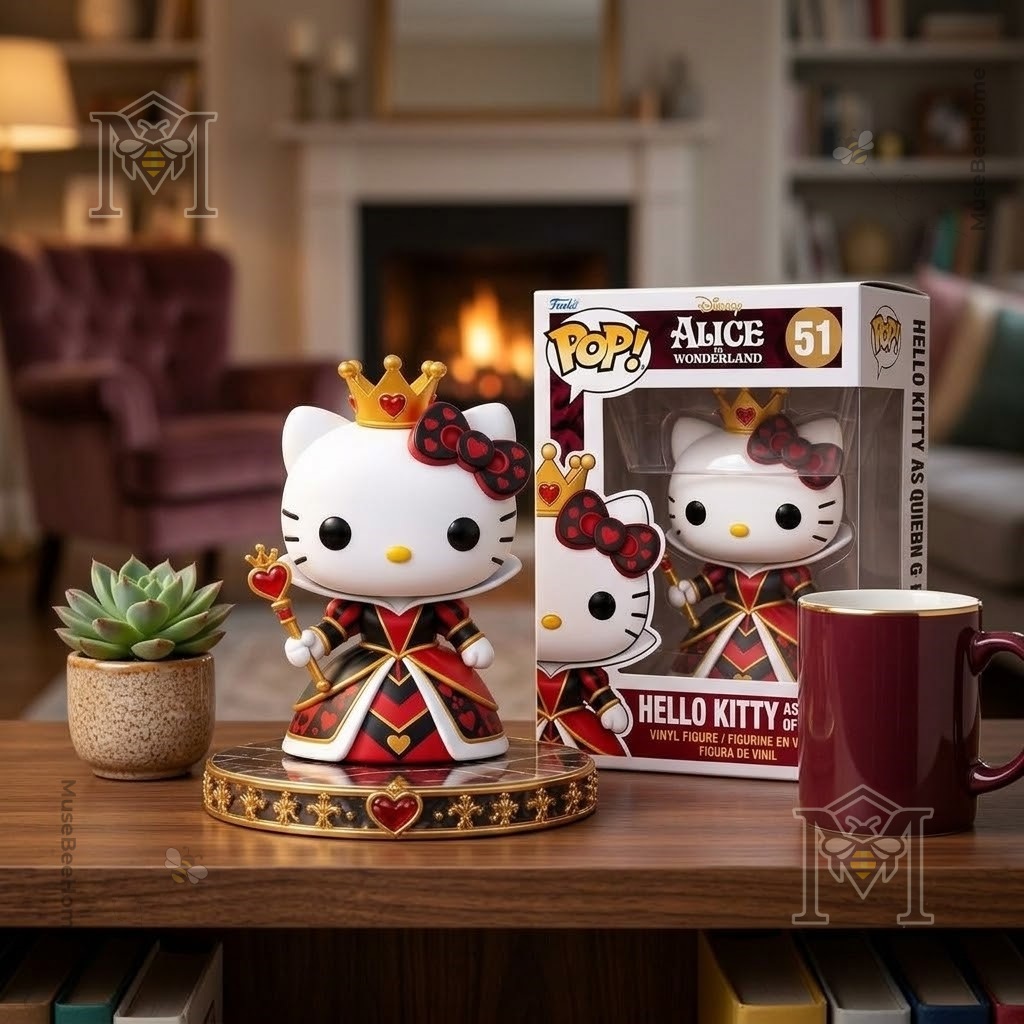 Hello Kitty Alice in Wonderland Funko Pop - close view of heart-patterned costume
