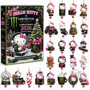 Hello Kitty x Monster Energy Christmas 2026 Advent Calendar - numbered doors