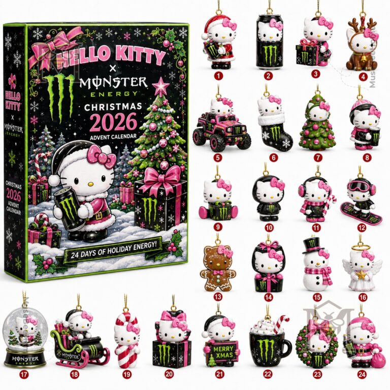 Hello Kitty x Monster Energy Christmas 2026 Advent Calendar - numbered doors