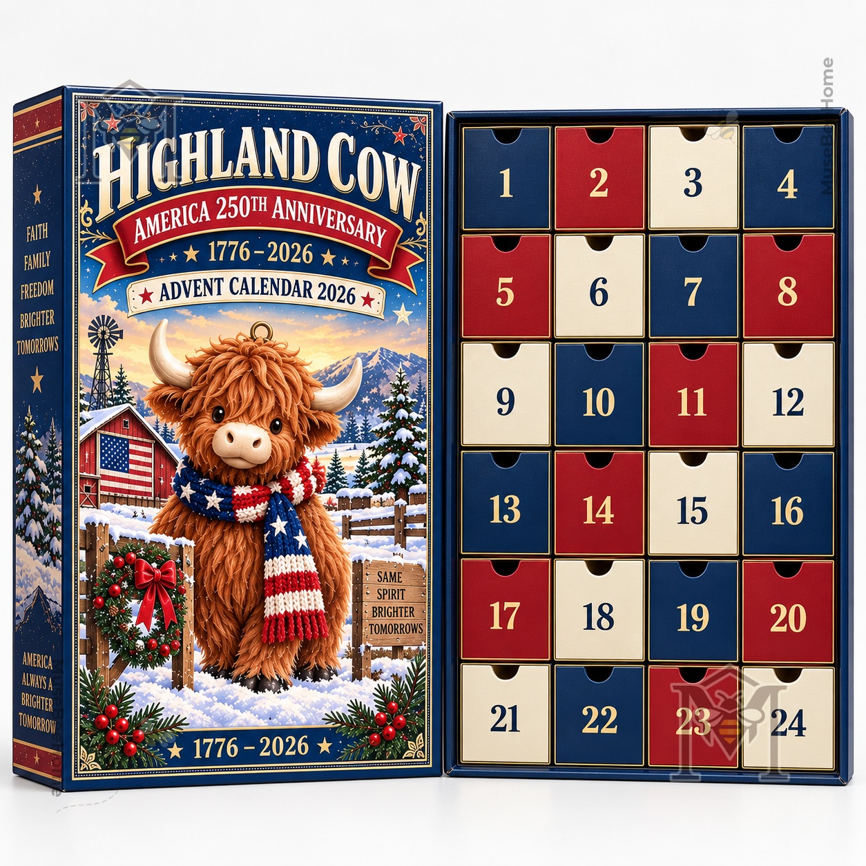Highland Cow America 250th Anniversary 2026 Advent Calendar - photo 3