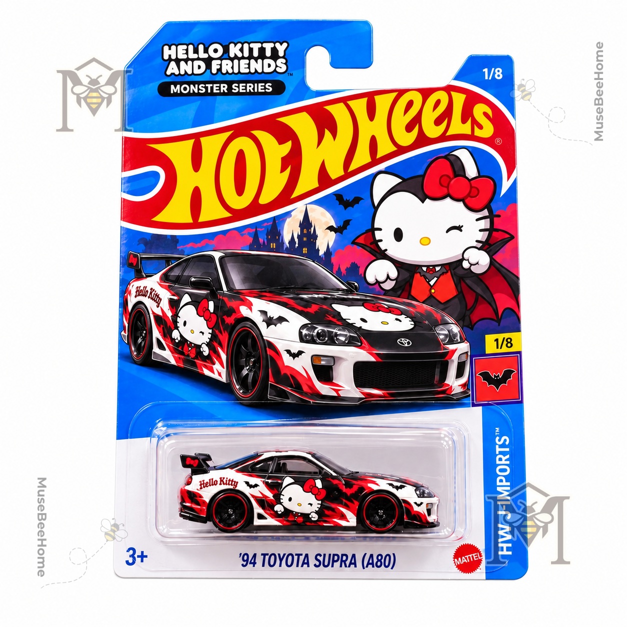 Hot Wheels Monster Hello Kitty 94 Toyota Supra A80 Diecast Car - photo 2