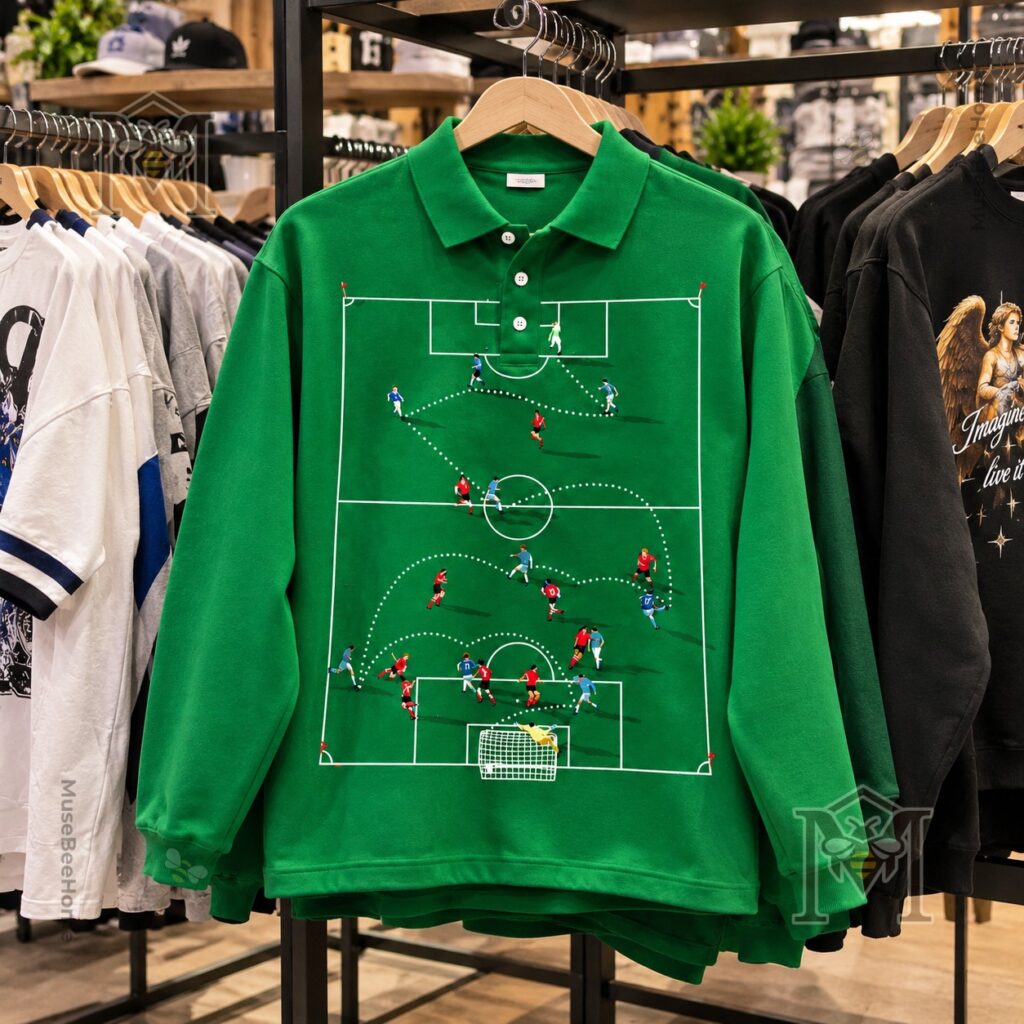 House of Errors FOOTBALL TACTIC RUGBY Polo - full front layout with miniature players