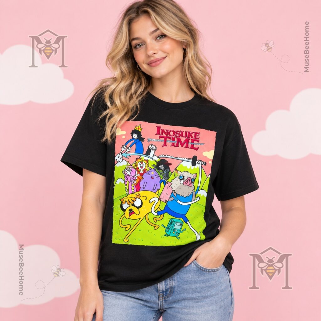 Inosuke Hashibira Demon Slayer x Adventure Time T-Shirt - photo 3