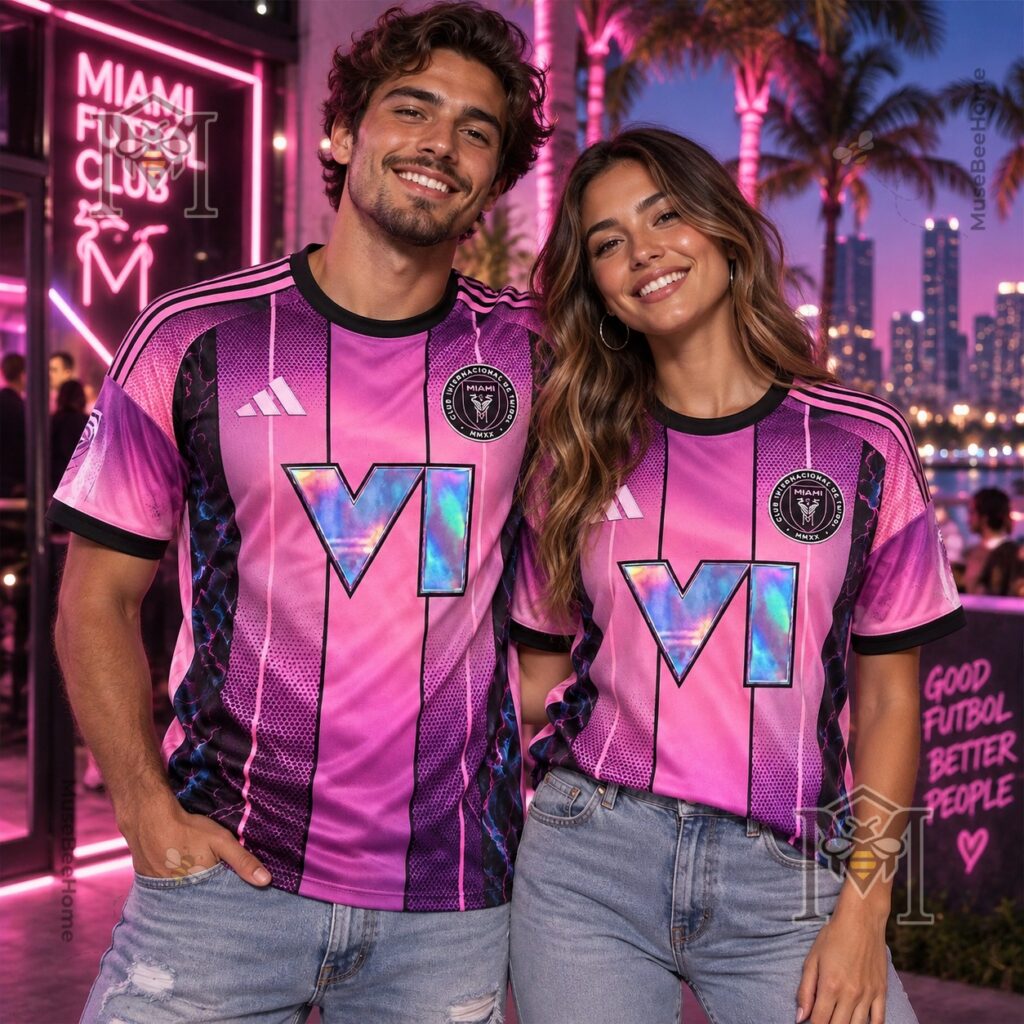 Inter Miami x Grand Theft Auto VI GTA 6 The Leonida Football Jersey - pink and black panel details