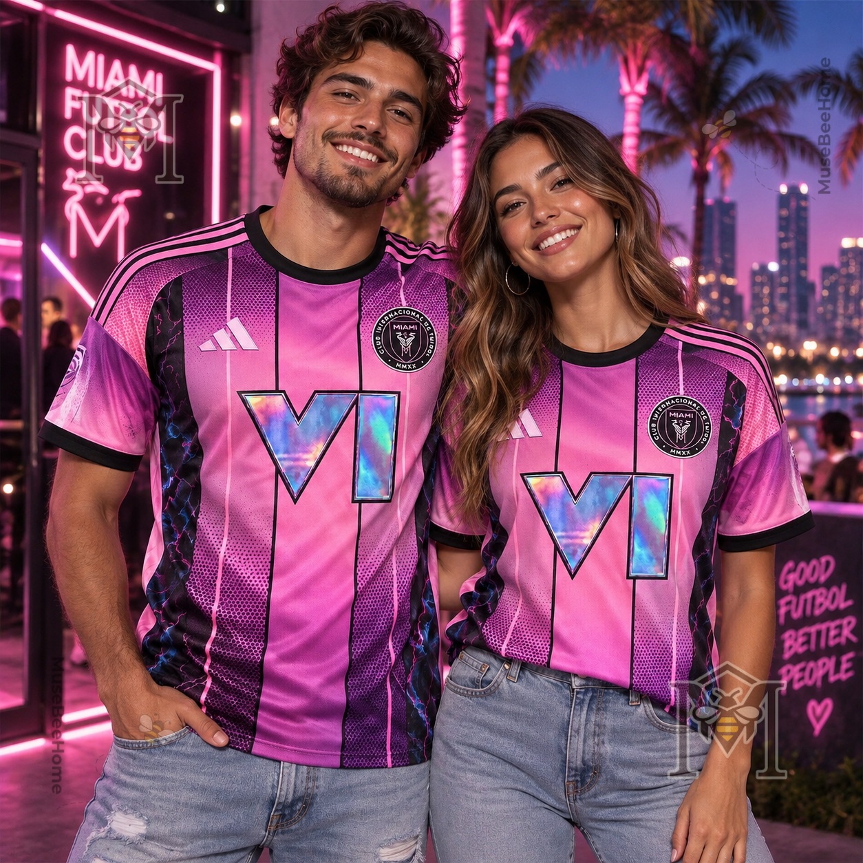 Inter Miami x Grand Theft Auto VI GTA 6 The Leonida Football Jersey - pink and black panel details