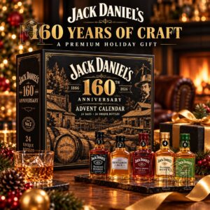 Jack Daniel's 160th Anniversary Advent Calendar - front box with miniature bottles