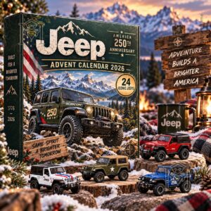 Jeep America 250th Anniversary 2026 Advent Calendar - front box with miniature Jeeps
