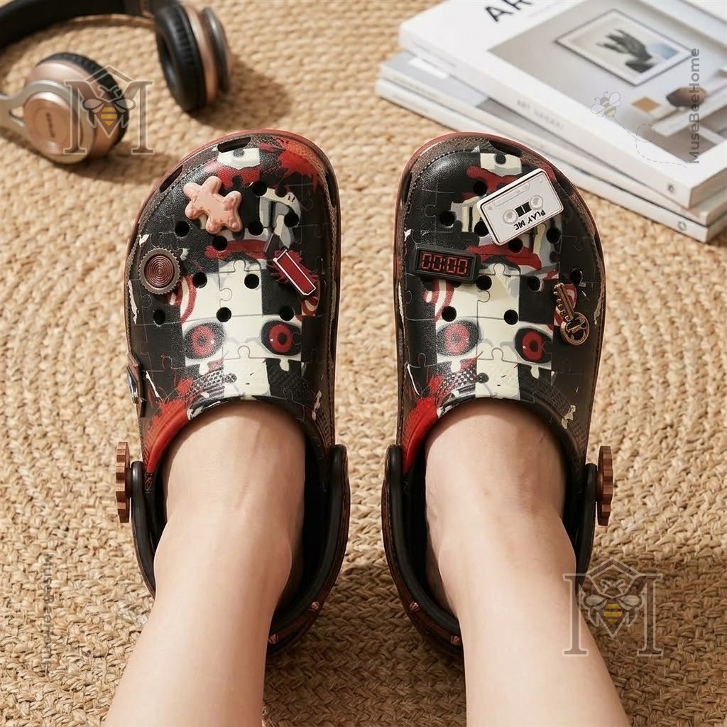 Jigsaw Midnight Puzzle Horror Crocs Clogs - photo 3