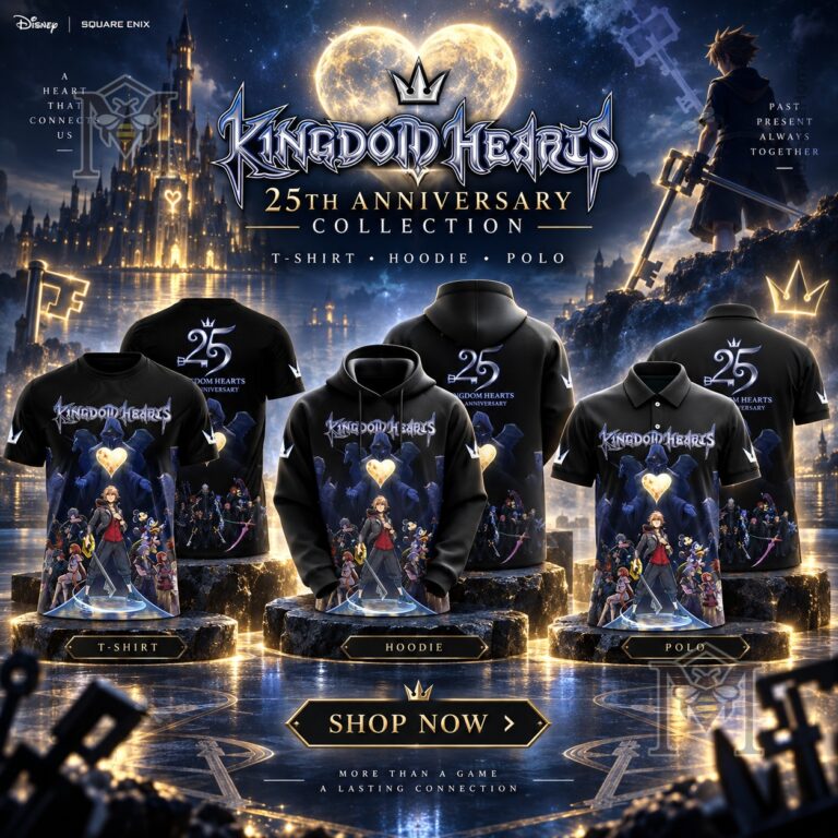 Kingdom Hearts 25th Anniversary Collection T-Shirt Polo Hoodie - full apparel collection view