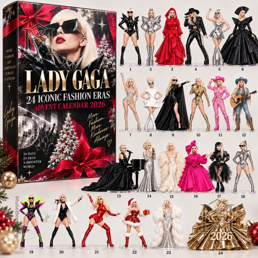 Lady Gaga Advent Calendar 24 Iconic Fashion Eras 2026 - close view of Lady Gaga calendar artwork