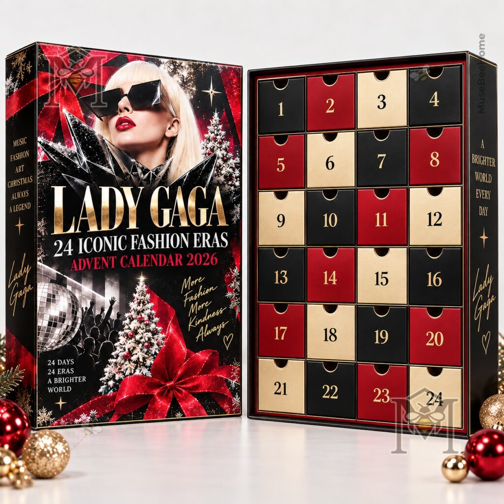 Lady Gaga Advent Calendar 24 Iconic Fashion Eras 2026 - angled box showing side lettering