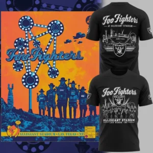 Las Vegas Raiders Foo Fighters T-Shirt - front and back views