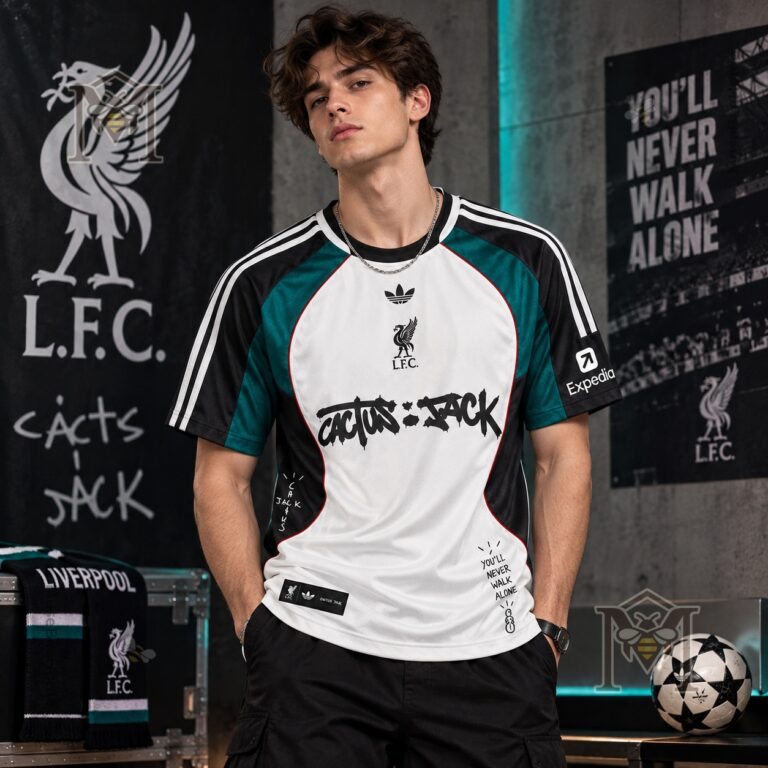 Liverpool Football Club Cactus Jack Retro Soccer Jersey - Cactus Jack chest graphic