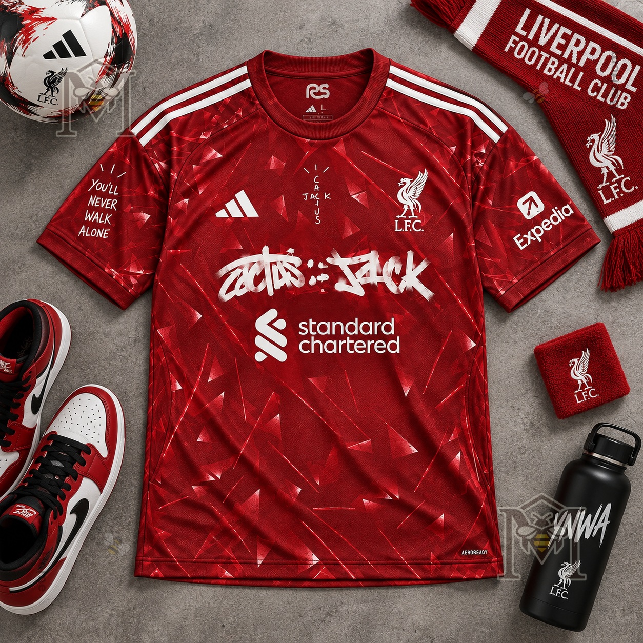 Liverpool Football Club Travis Scott Cactus Jack Home Jersey - front view