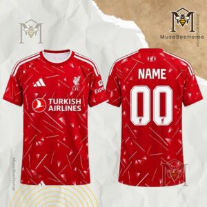 Liverpool Football Club Turkish Airlines 2027-2028 Custom Football Jersey - front and back views
