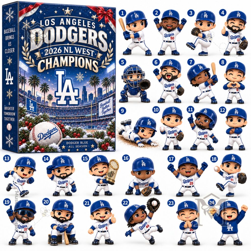 Los Angeles Dodgers 2026 NL West Champions Advent Calendar - close view of championship artwork