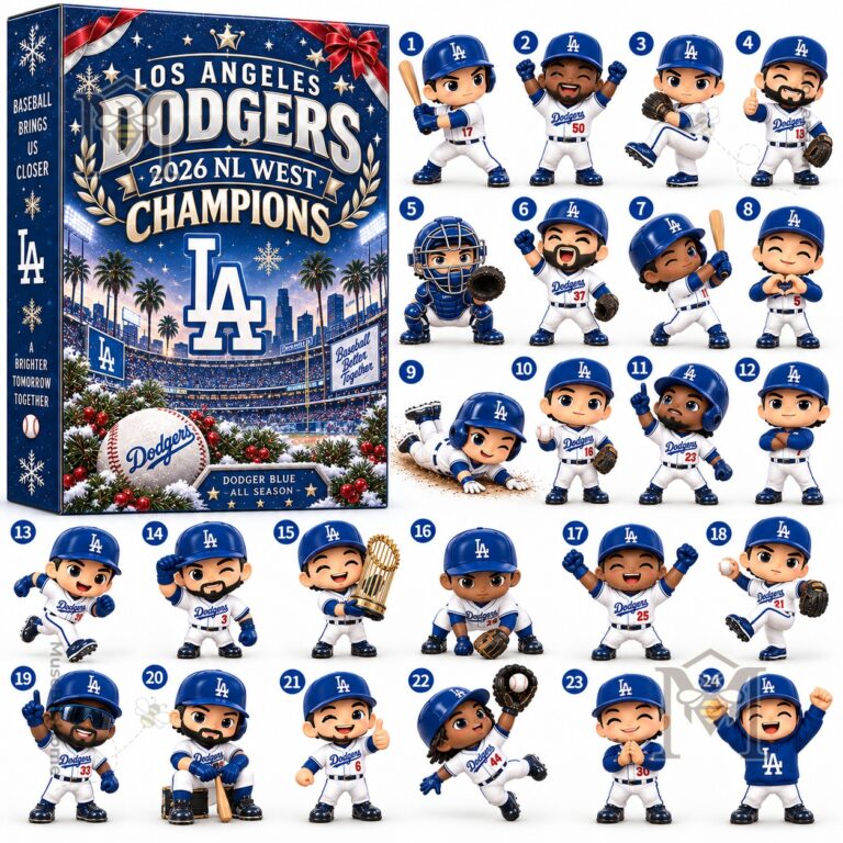Los Angeles Dodgers 2026 NL West Champions Advent Calendar - close view of championship artwork