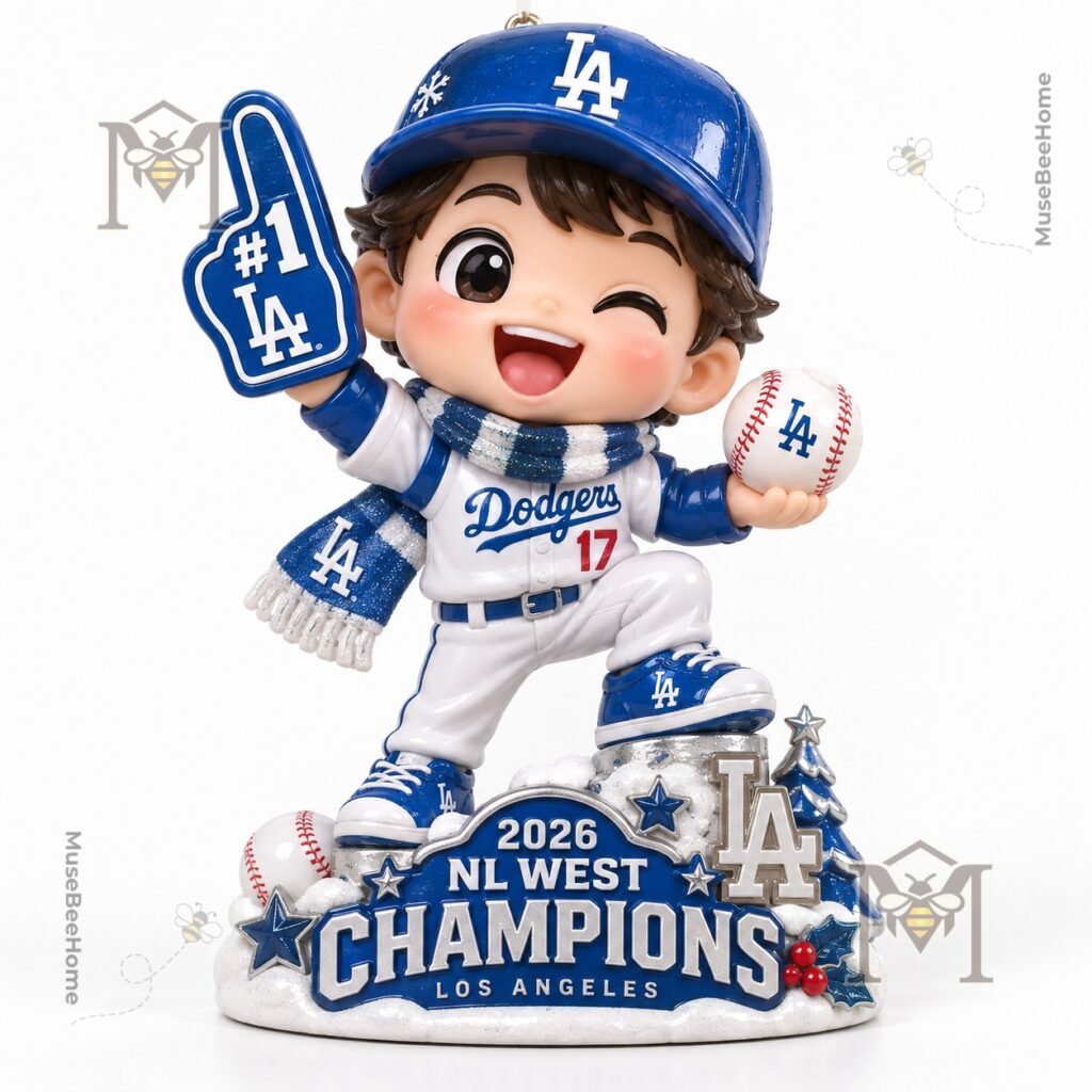 Los Angeles Dodgers 2026 NL West Champions Christmas Ornament - photo 3
