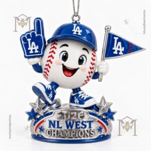 Los Angeles Dodgers 2026 NL West Champions Christmas Ornament - photo 4