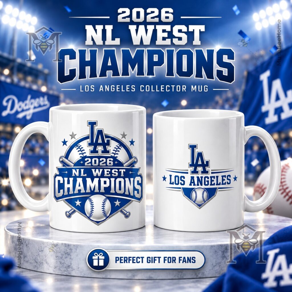 Los Angeles Dodgers 2026 NL West Champions Mug - front and reverse views
