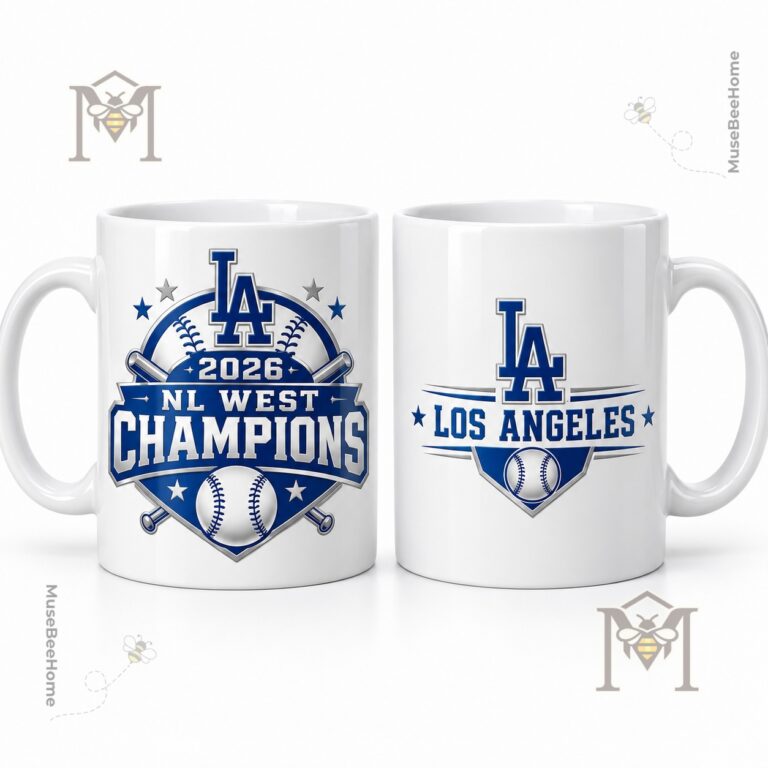 Los Angeles Dodgers 2026 NL West Champions Mug - championship graphic close-up