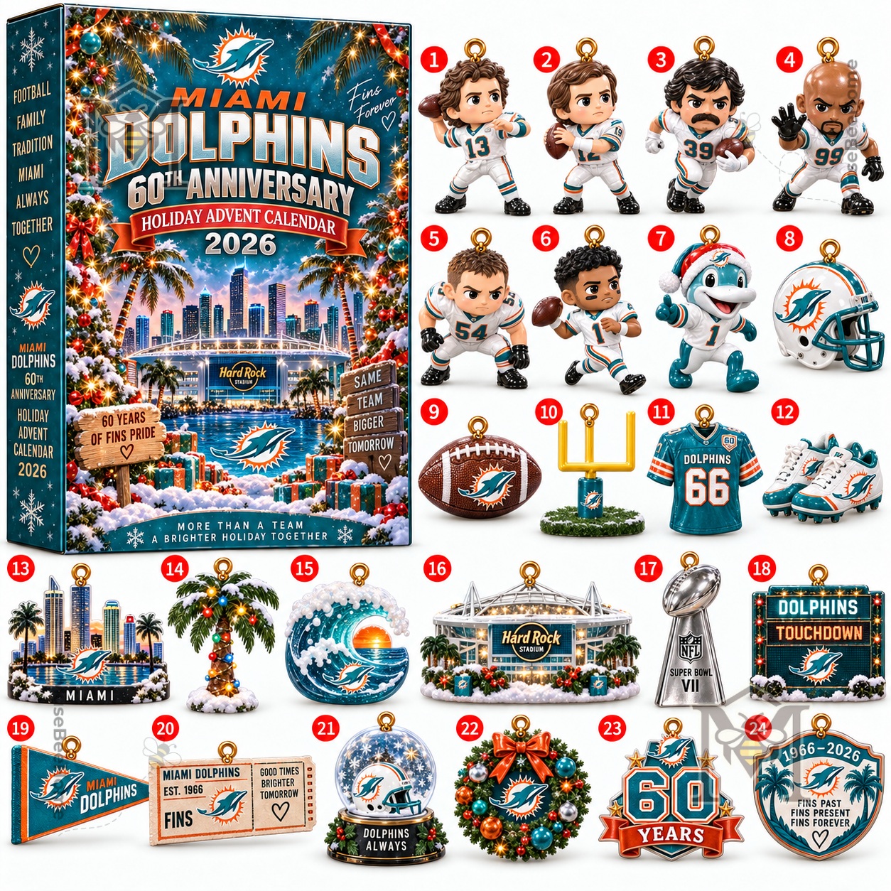 Miami Dolphins 60th Anniversary Advent Calendar 2026 - photo 2