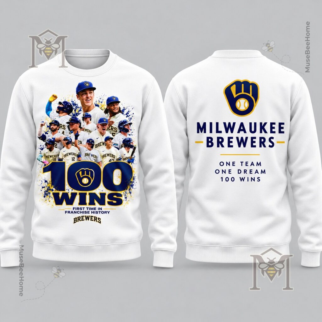 Milwaukee Brewers 100 Wins T-Shirt - photo 3