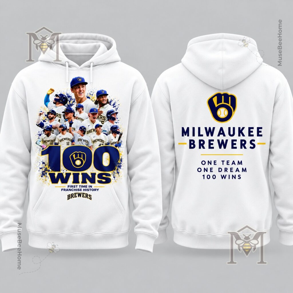 Milwaukee Brewers 100 Wins T-Shirt - photo 4